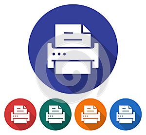 Round icon of printer