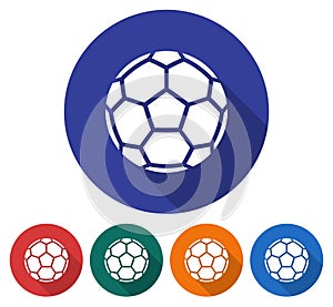 Round icon of soccer ball