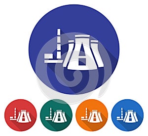 Round icon of thermal power plant