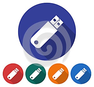 Round icon of USB device