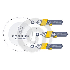 Round infographics with options banners - circle chart data