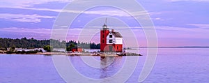 Round Island Lighthouse at Dusk