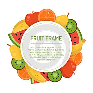 Round juicy fruit frame