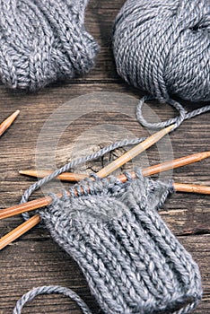 Round knitting with double points needles