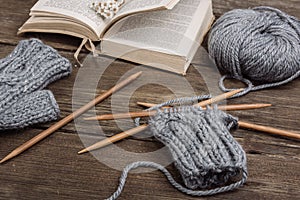 Round knitting with double points needles