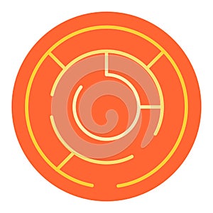 Round labyrinth flat icon. Circle maze color icons in trendy flat style. Intricacy gradient style design, designed for