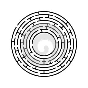 Round labyrinth. An interesting and useful game for children and adults. Simple flat vector illustration isolated on white backgro
