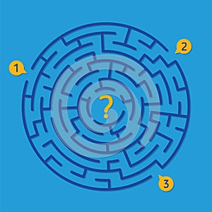 Round labyrinth maze game, find the right way