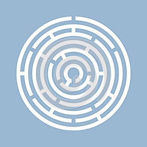 Round labyrinth vector icon