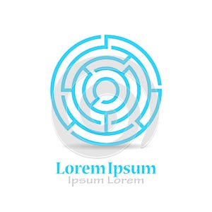 Round labyrinth vector logo