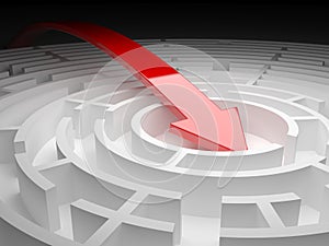 Round labyrinth on a white background