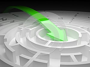 Round labyrinth on a white background