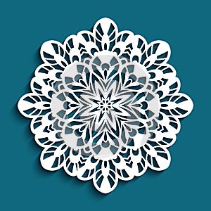Round lace doily, cutting template
