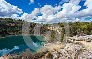 Round lake crater in palancares, Cuenca photo