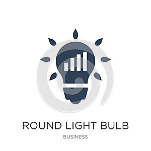 round light bulb icon in trendy design style. round light bulb icon isolated on white background. round light bulb vector icon