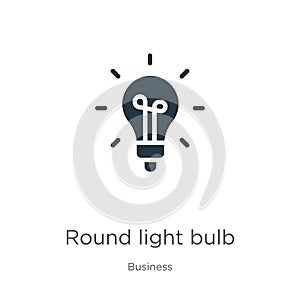 Round light bulb icon vector. Trendy flat round light bulb icon from business collection isolated on white background. Vector