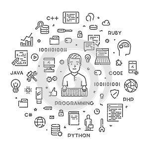 Round line web concept for programming