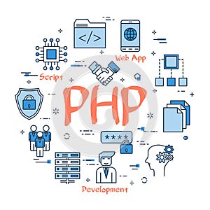 Round linear banner - PHP concept