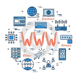 Round linear banner - WWW internet