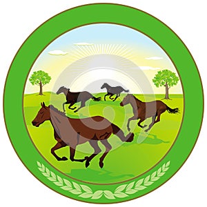 Round logo with horses photo