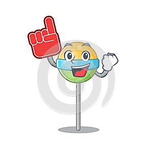 Round lollipop isolated with foam finge the cartoon photo