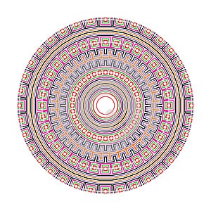 Round Mandala Fashion Vector Artwork Object Illustration. Abstract  Circle Digital Design