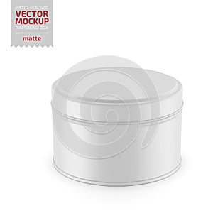 Round matte tin round box template. photo