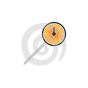 Round meat thermometer glyph icon