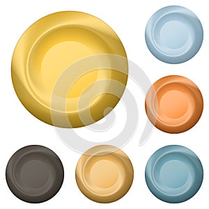 Round metal buttons