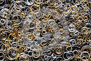 Round metal links, accessories for jewelry making, macro