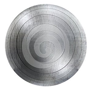 Round Metal Shield Isolated on White