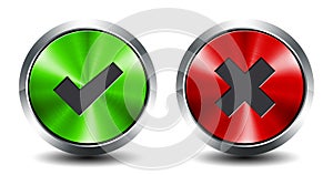 Round metallic button - validation and stop