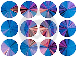 Round metallic gradient ui button elements vector