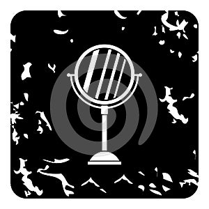 Round mirror icon, grunge style