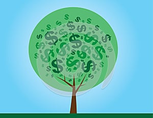 Peniaze strom zelený 
