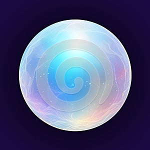 Round moonstone on a dark purple background