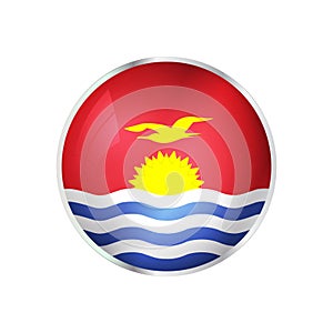 Round national flag pin of Kiribati