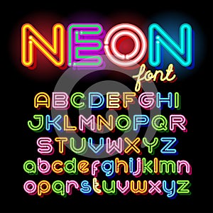 Round Neon Font photo