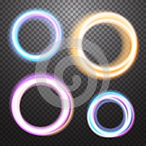 Round neon light effect design element