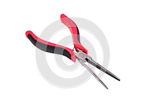 Round nose pliers long red black isolate