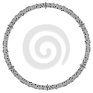 Round notes frame