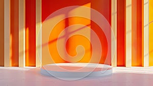 Round Object in Front of Yellow Wall