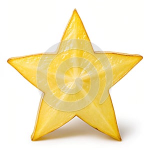 Round object with yellow star isolated on white background