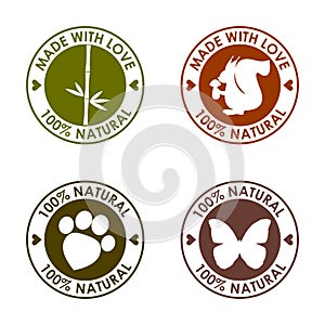 Round old distorted vector stamp set for use in design