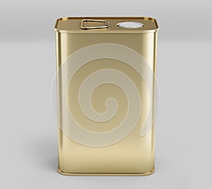 Round Olive Oil Tin Can Mockup, golden Liquid Container, 3d Rendered isolated on light backgroundRound Olive Oil Tin Can Mockup, g