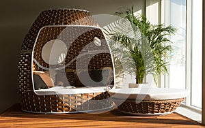 Round outdoor patio daybed set photo