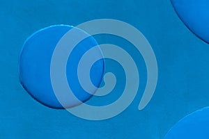 Round Oval Pattern Moon Design Blue Wall Abstract Object Circle Interior