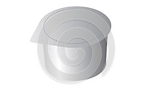 Round packaging plastic box or cup with solid background
