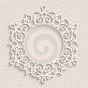 Round paper lace frame