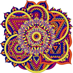 Round pattern with seven chakras